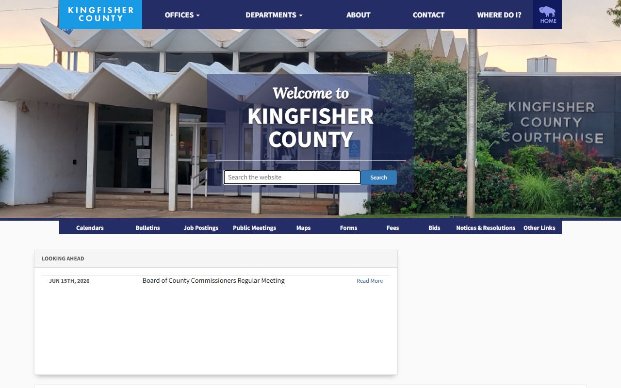 Kingfisher County official site linking court records search tools