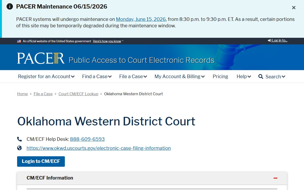 Kingfisher County probate records and federal PACER case lookup